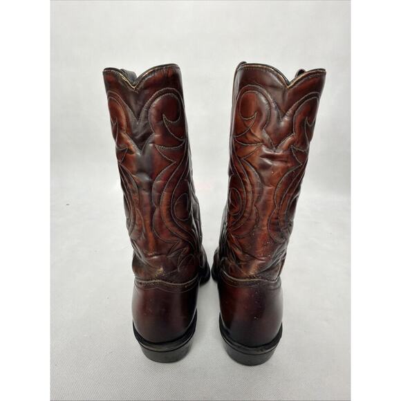 Acme Calf Oxblood Cowboy Western Boots Burgundy Leather USA Sz 9.5 D main image 5